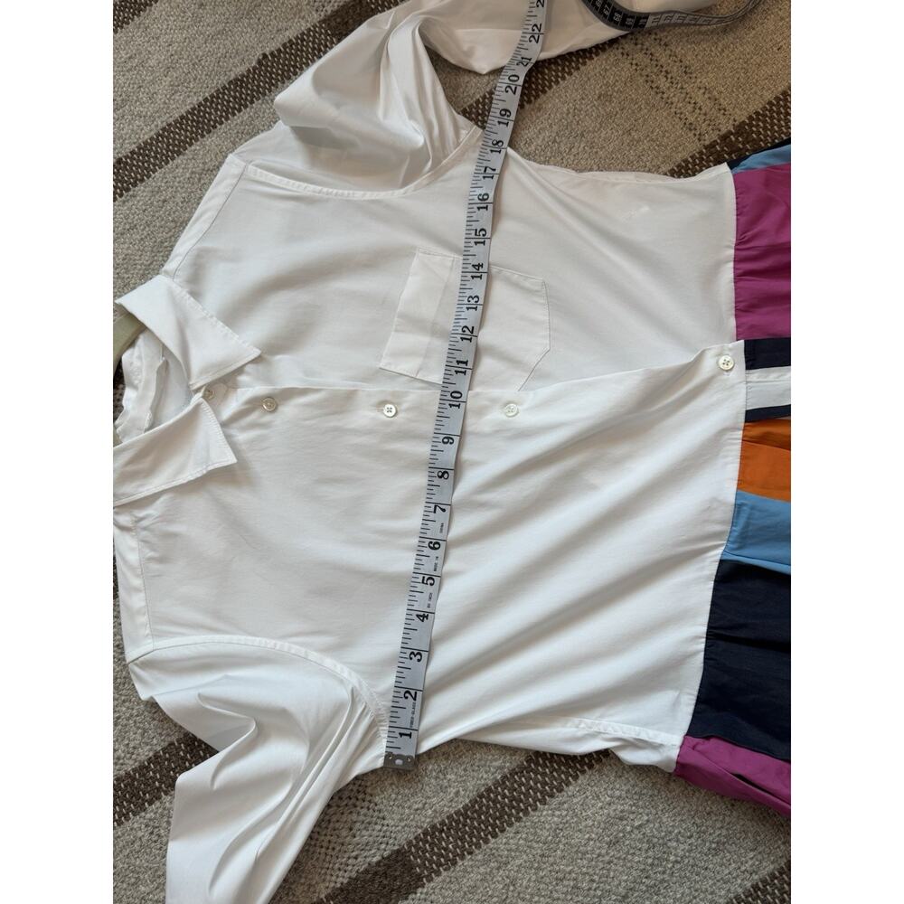 Sara Roka Elenat 85 Midi Wrap Poplin Dress 44 Us Medium Stripe Colorful A Line - Picture 10 of 14